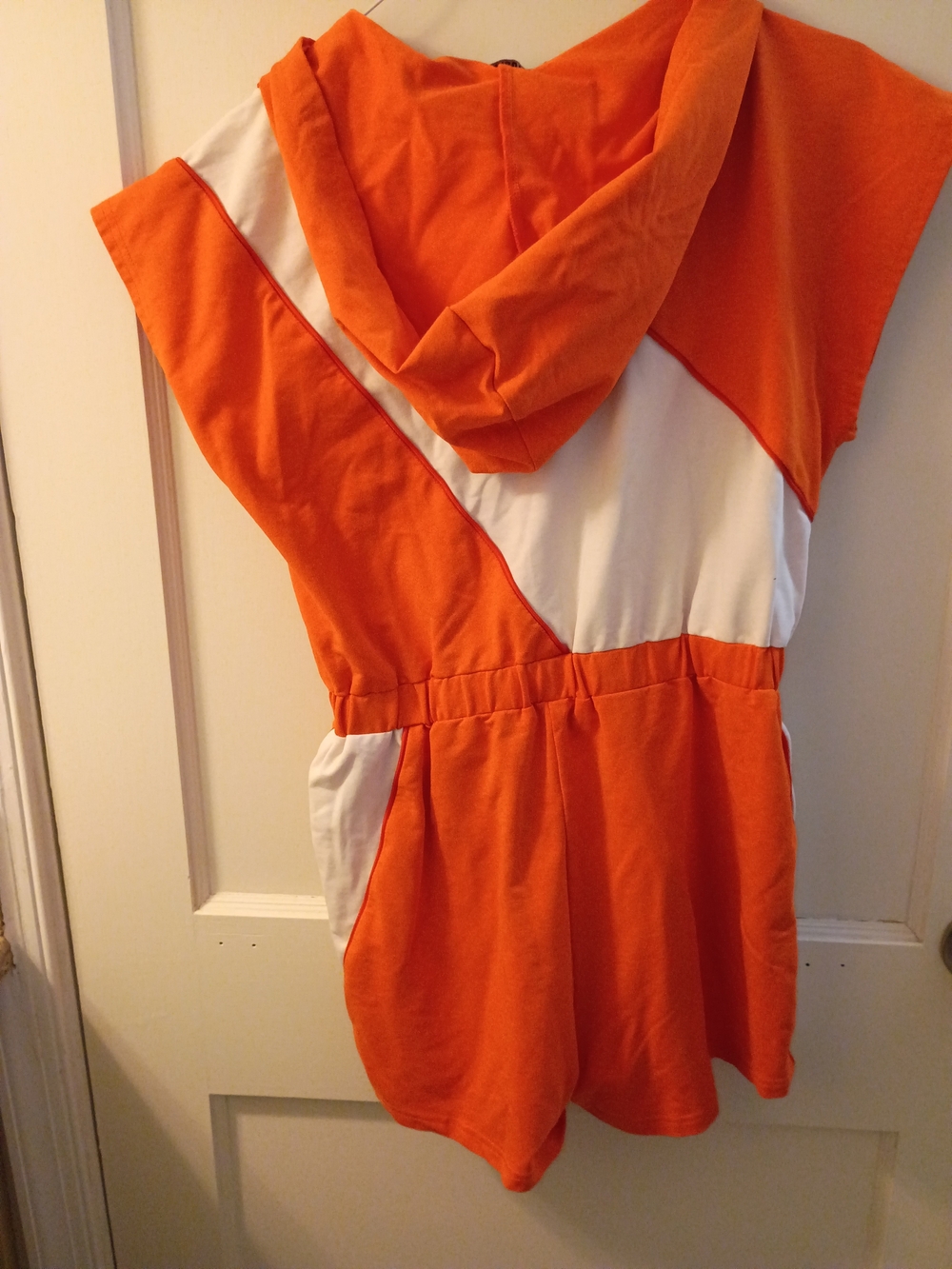 Orange and White Hooded Romper